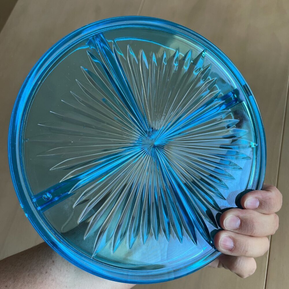 Vintage Rare Mid-Century Blue Glass Dishes Bowls Set - Picture 7 of 16